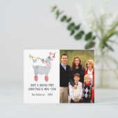 Foto van Fun Llama over de kerstfamilie Feestdagenkaart (Staand voorkant)