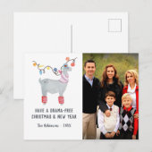 Foto van Fun Llama over de kerstfamilie Feestdagenkaart (Voorkant / Achterkant)