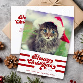 Foto van Fun Modern Meowy Kerstmis Briefkaart