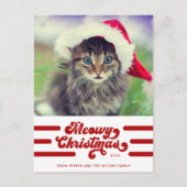 Foto van Fun Modern Meowy Kerstmis Briefkaart (Voorkant)