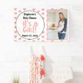 Foto van Fun Pink Het is een meisje Baby shower Spandoek (Insitu)