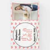 Foto van Fun Pink Het is een meisje Baby shower Spandoek (Verticaal)