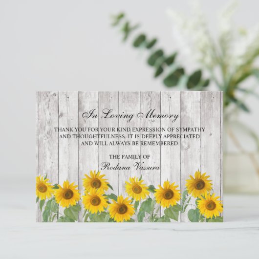 Foto van Funeral Rustic Wood Bedankkaart (Staand voorkant)