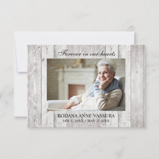 Foto van Funeral Rustic Wood Bedankkaart (Achterkant)