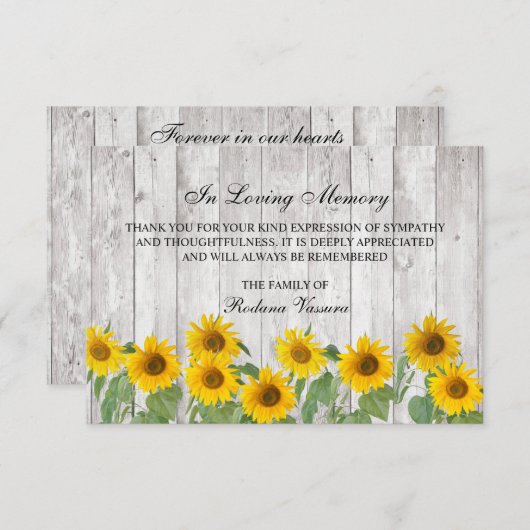 Foto van Funeral Rustic Wood Bedankkaart (Voorkant / Achterkant)