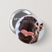 Foto van Funny Horse Lick Ronde Button 5,7 Cm (Voorkant /achterkant)