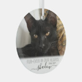 Foto van FurEver in ons hart Memorial Pet Glas Ornament (Voorkant Rechts)