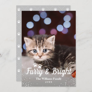 Foto van furry en Bright Kerstmis Feestdagenkaart