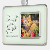 Foto van furry en Bright Pet Verzilverd Omlijst Ornament (Links)
