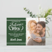 Foto van FUTURE MRS. Pine Green Bridal Shower Kaart (Staand voorkant)