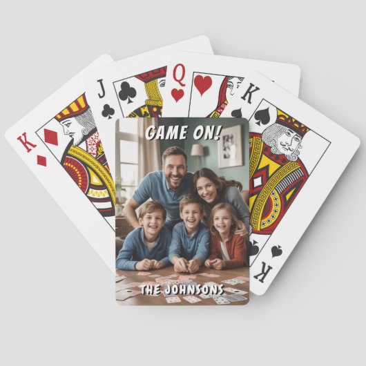Foto van game over familie pokerkaarten (Achterkant)