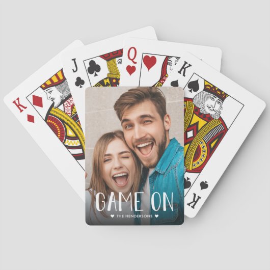 Foto van game over familie pokerkaarten (Achterkant)