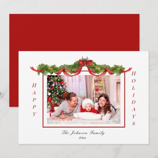 Foto van Garland en Bows Holiday Aankondiging (Voorkant / Achterkant)