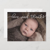 Foto van geboortebekendmaking Liefde en Bedankt Aankondigingskaart (Voorkant / Achterkant)