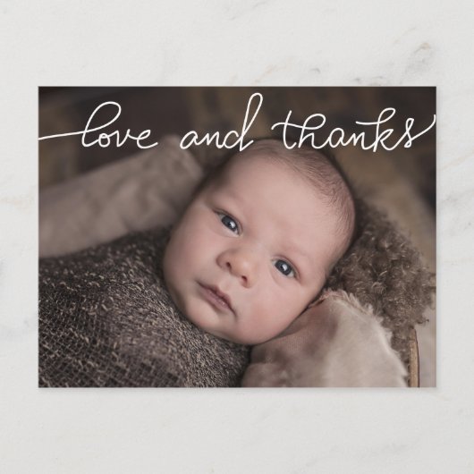Foto van geboortebekendmaking Liefde en Bedankt Aankondigingskaart (Voorkant)
