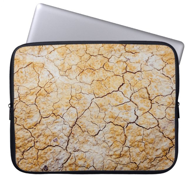 Foto van gedroogde bruine grond laptop sleeve (Voorkant)