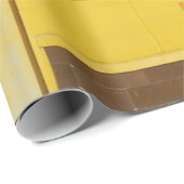 FOTO VAN GEEL EN WITTE GEDRUKTE WAL CADEAUPAPIER (Rol Hoek)