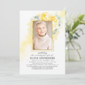 Foto van geel floral Faded Foliage Kaart (Staand voorkant)