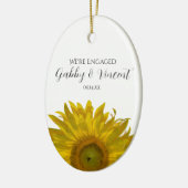 Foto van Geel Zonnebloem Verloving Keramisch Ornament (Links)