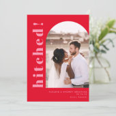 Foto van gehitte Arch Red & Pink Wedding Elopement Aankondiging (Staand voorkant)