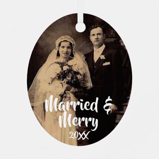 Foto van gehuwd en gezellig metalen ornament (Achterkant)