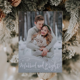 Foto van gehuwd en helder whimsical feestdagenkaart