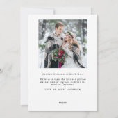 Foto van gehuwd en helder whimsical feestdagenkaart (Achterkant)