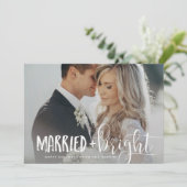 Foto van gehuwde en heldere feestdag feestdagenkaart (Staand voorkant)
