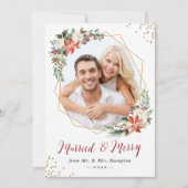 Foto van gehuwde en Merry Modern Geometric Pas get Feestdagenkaart (Voorkant)