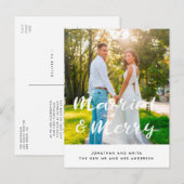Foto van gehuwde en Merry Passen getrouwd Briefkaart (Voorkant / Achterkant)