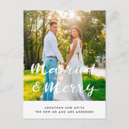 Foto van gehuwde en Merry Passen getrouwd Briefkaart