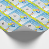 Foto van gekleurde ballonnen Foto van het kind van Cadeaupapier (Hoek)