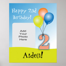 Foto van gekleurde ballonnen Foto van het tweede v Poster