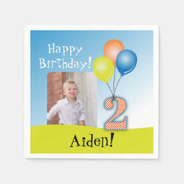 Foto van gekleurde ballonnen Foto van het tweede v Servet