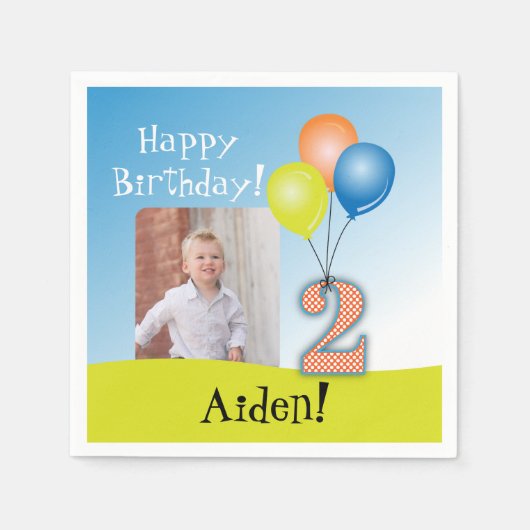 Foto van gekleurde ballonnen Foto van het tweede v Servet (Voorkant)