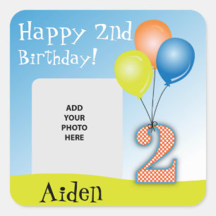 Foto van gekleurde ballonnen Foto van het tweede v Vierkante Sticker