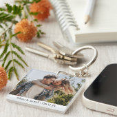 Foto van gelukkig bruidspaar sleutelhanger (Voorkant Rechts)