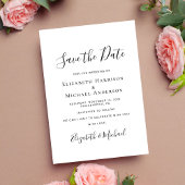 Foto van gelukkig leven na de bruiloft save the date