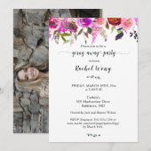  foto van gemengde Floral Moving Away Party Kaart (Voorkant / Achterkant)