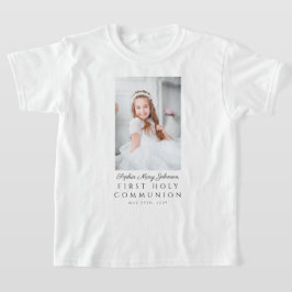 Foto van gepersonaliseerde Girl First Heilige Comm T-shirt