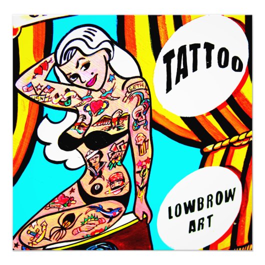 foto van getatoeëerde dame afdruk (Voorkant)