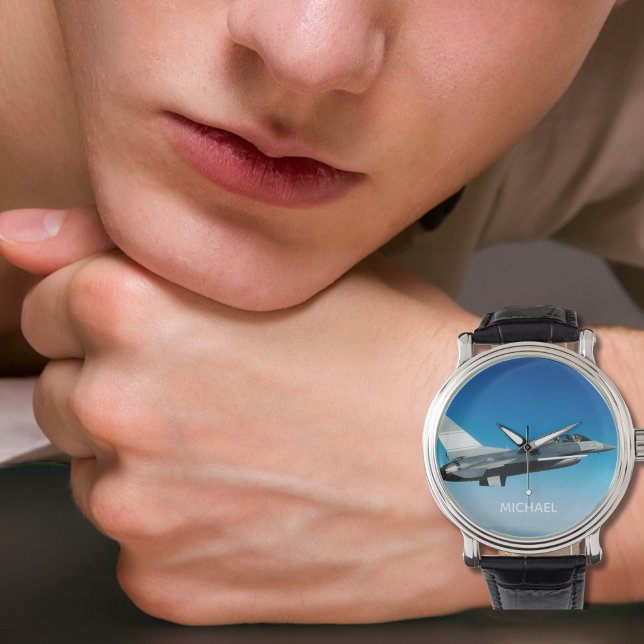 Foto van gevechtsvliegtuig met koele aangepaste pi horloge (Creator heeft geüpload)