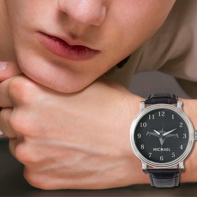 Foto van gevechtsvliegtuig met koele aangepaste pi horloge (Creator heeft geüpload)