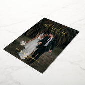 Foto van gewoon gehuwde Elegant Script Passen getr Folie Feestdagenkaart (Gedraaid)