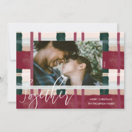 Foto van gezamenlijke moderne rode en groene Water Feestdagenkaart