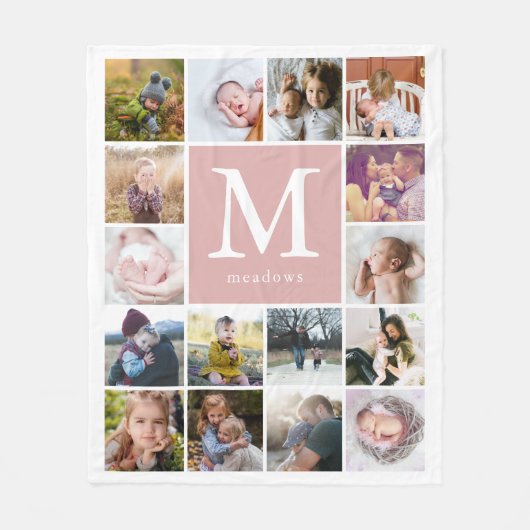 Foto van gezinsmonogram fleece deken (Voorkant)