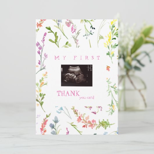 Foto van Girl Foto Foto van Baby Point of Uitzicht Bedankkaart (Staand voorkant)