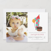 Foto van Girls 1st Birthday Kaart (Voorkant)