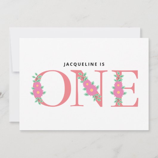 Foto van Girls 1st Birthday Kaart (Achterkant)