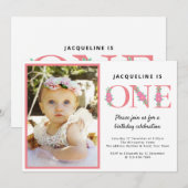 Foto van Girls 1st Birthday Kaart (Voorkant / Achterkant)